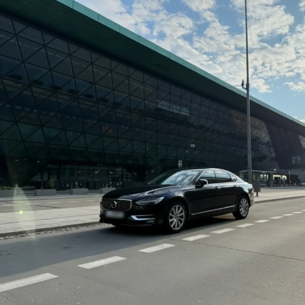 Limusina Volvo S90 en el aeropuerto de Cracovia